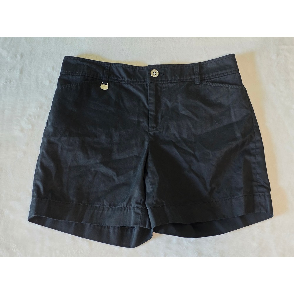 Lauren Ralph Lauren Black Cotton Chino Shorts Womens Size 2 RL Logo Charm W30